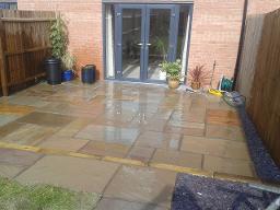 Indian Raj natural stone paving and blue slate in Longbridge.