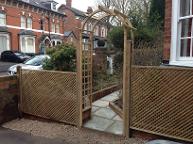 Rose arch and diamond trellis in Moseley.