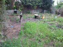 garden to be turfed and fenced wirh decking.