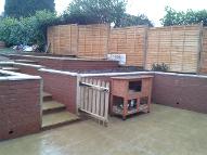 new sunken patio and walls in maypole