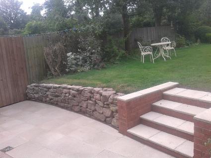 Natural Stone wall and new steps in moseley.