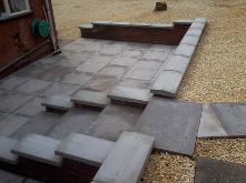 grey slabs and steps and cotswald stone in bournville.