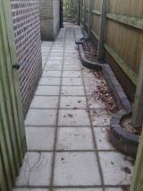 saxon paving and blue brick walling in Moseley.