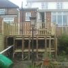 Large framework constructed for decking.