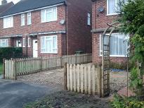 gravel drive and rose archway in Shirley.