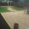 Gravel patio and pathway.