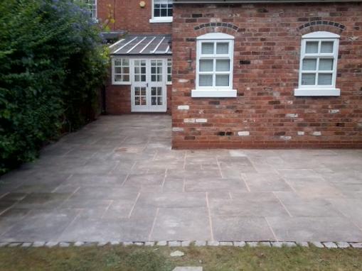patio layed in traditional flag stones