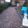 Gravel driveway.