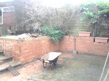 decrepid walls and back patio in Maypole.